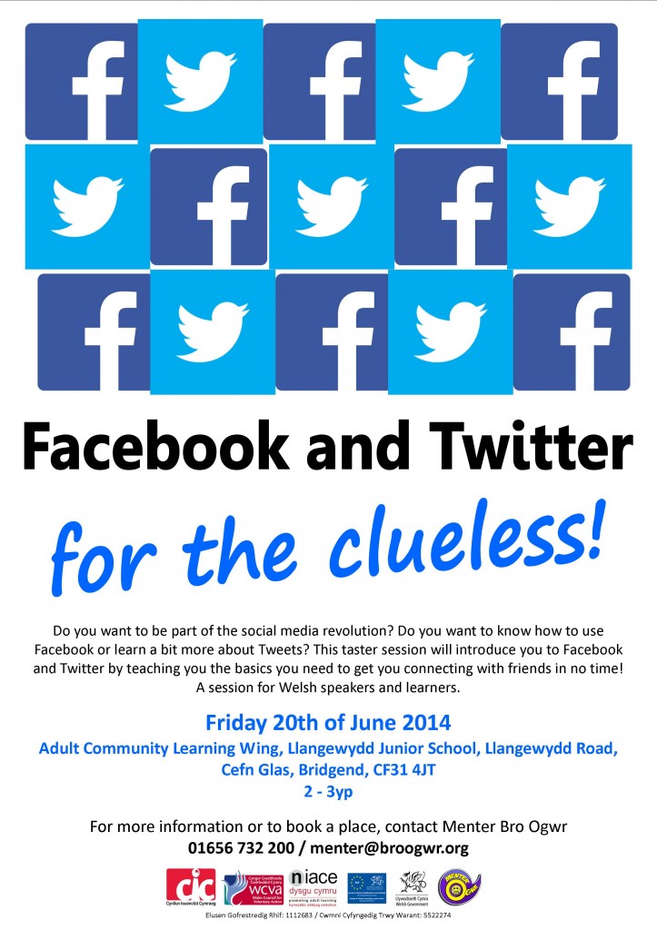 Facebook a Twitter ar gyfer y di-glem! (Saesneg)