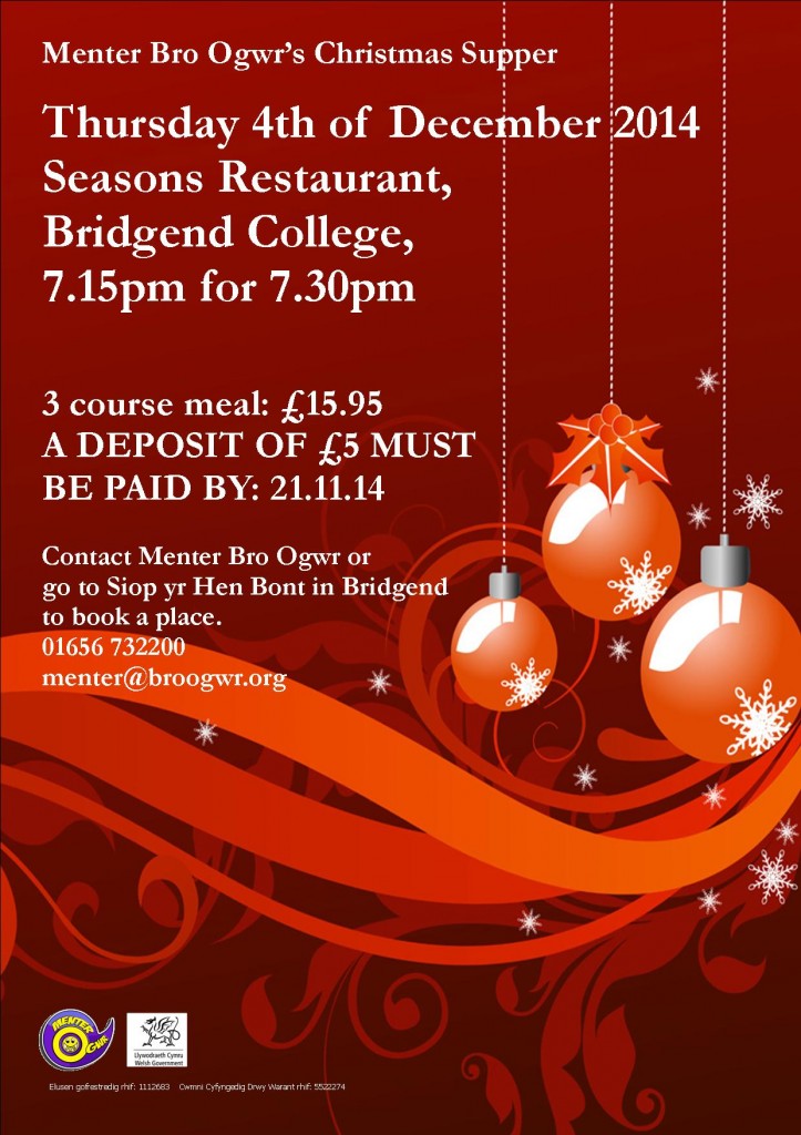 Swper Nadolig 2014 Saesneg