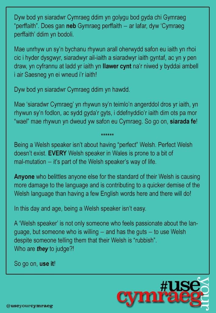 Use your Cymraeg!